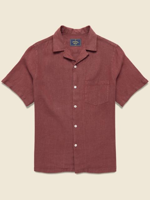 Linen Camp Shirt - Bordeaux