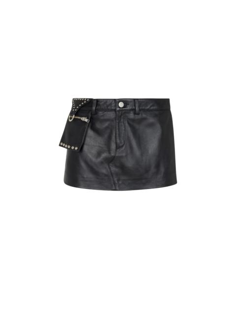 MAC MINI SKIRT - BLACK LEATHER