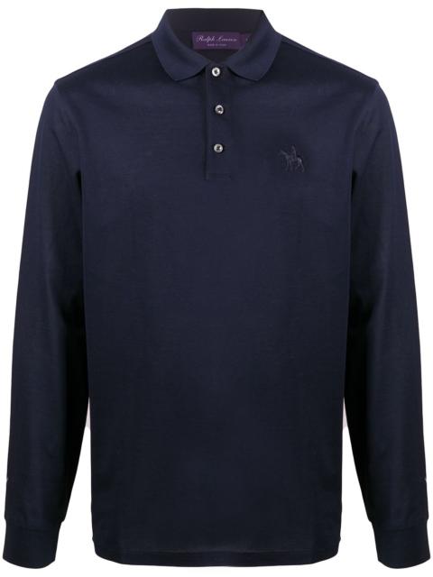 long-sleeved logo polo shirt