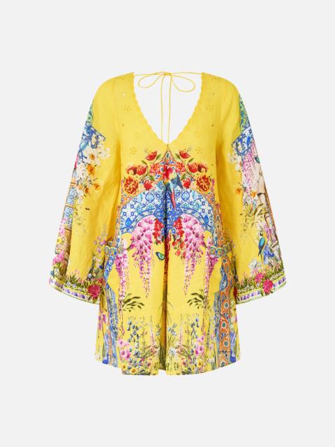 POCKET DRESS WITH LOW BACK & WIDE SLEEVES