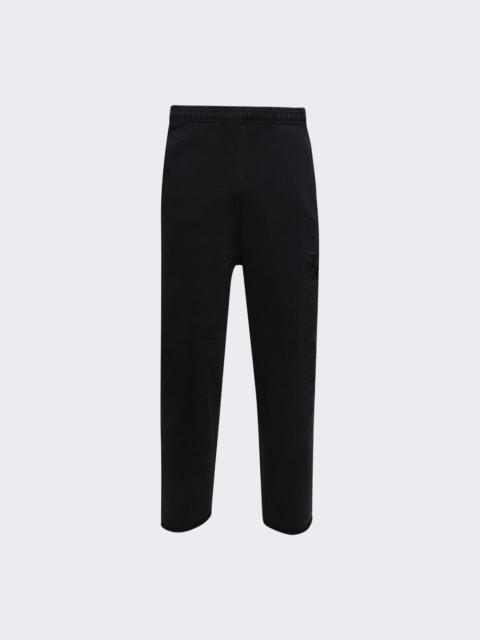Embroidered Biker Cross Stripe Sweatpants Washed-out Black