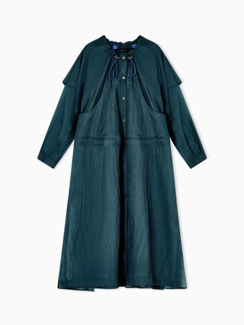CRINKLE NYLON TRENCH COAT