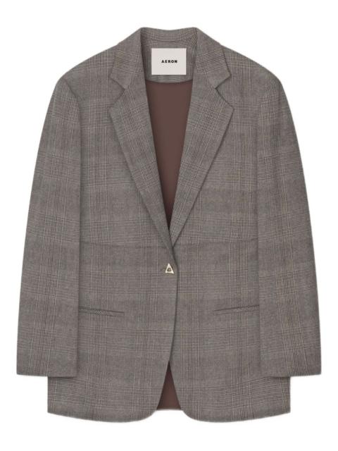 checked single-breasted blazer