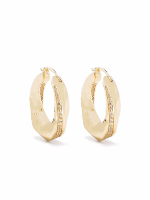 Infinity Rock-Crystal gold-plated sterling-silver hoops