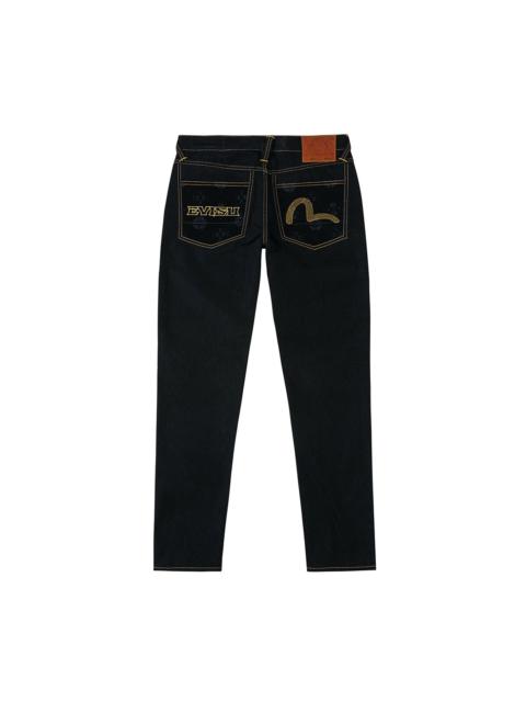 Logo Embroidery and Seagull Print Carrot Fit Jeans #2017