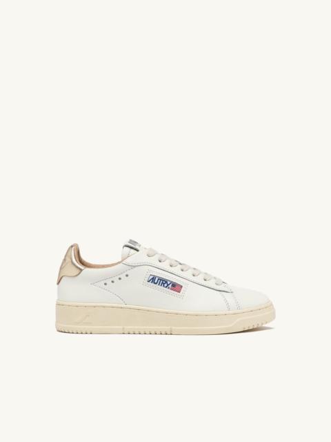 DALLAS LOW SNEAKERS IN WHITE AND GOLD LEATHER