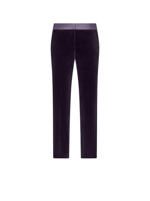 TAILORED TUXEDO SKINNY CIGARETTE VELVET PANTS