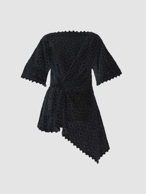 GUIPURE LACE SHORT SLEEVE BLOUSE