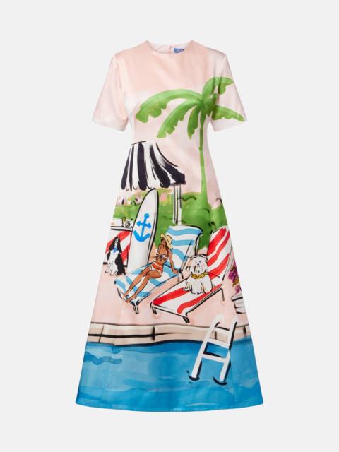 Caroline cotton and silk midi dress