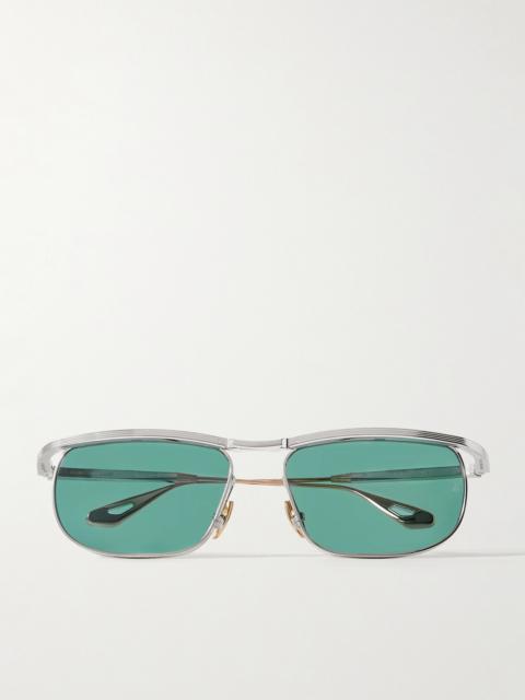 Melville D-frame Silver- And Gold-tone Metal Sunglasses