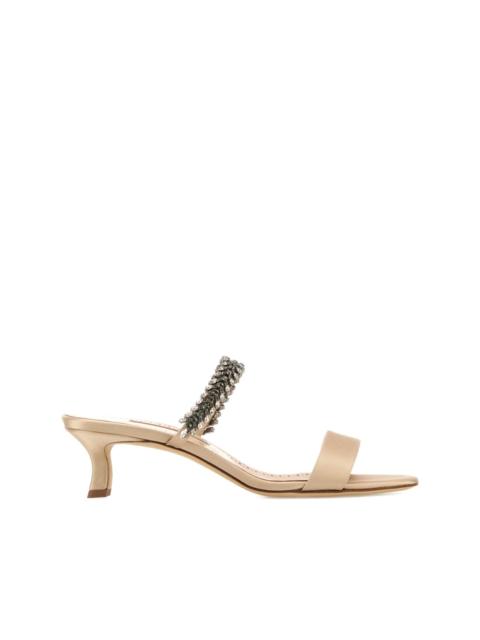 50mm Kifasan beaded satin sandals