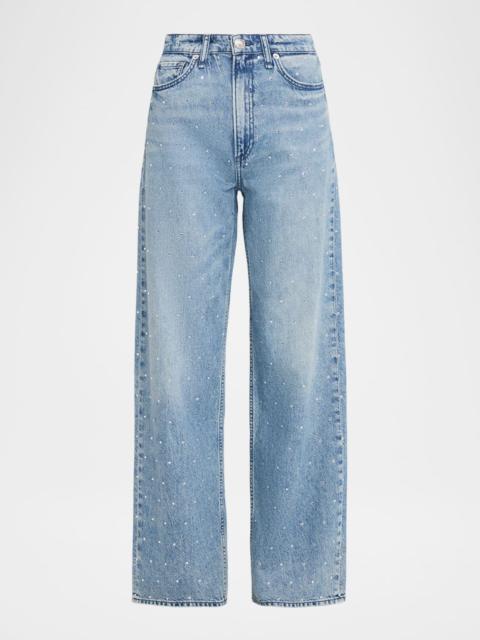 Featherweight Logan Embellished Mid-Rise Wide Jeans