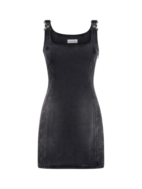 Moon Laser Grey Wash Denim Sleeveless Mini Dress