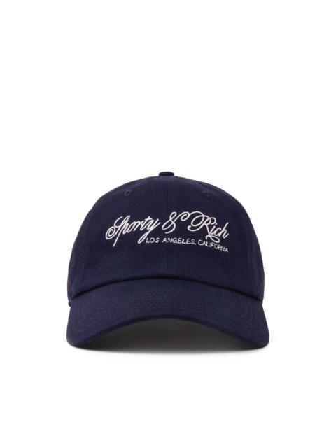 International script baseball cap