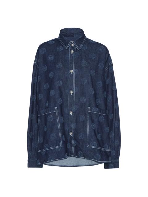 BIG DENIM SHIRT - NEEDLE PUNCH DOTS