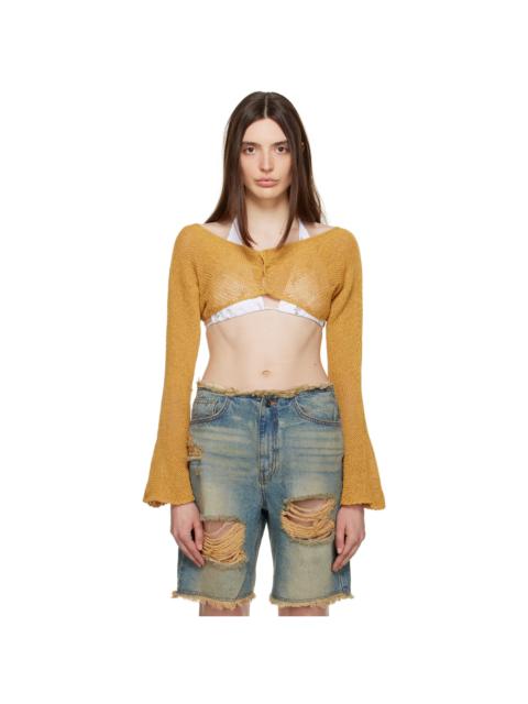 Yellow Cropped Cardigan