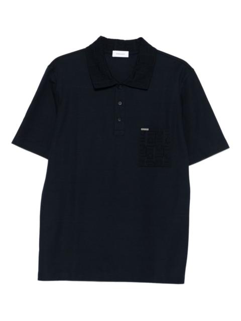 logo-plaque polo shirt