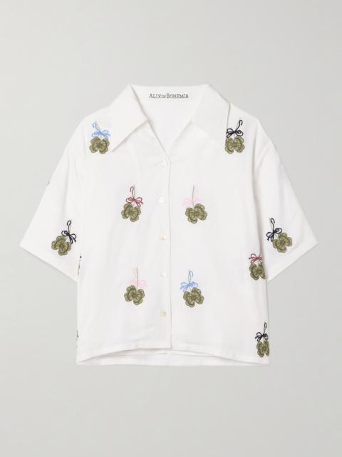 Stevie Embroidered Tencel-twill Shirt