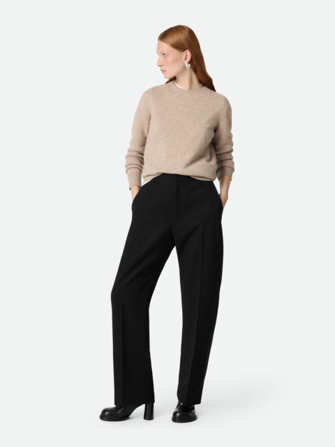 Wool Twill Wide Leg Trousers