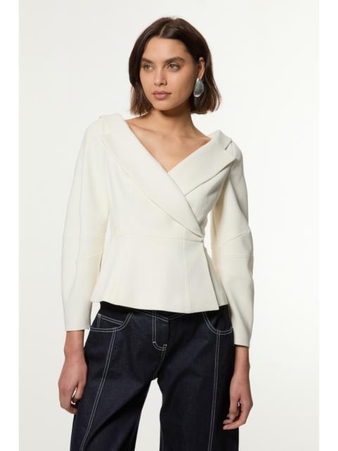 Compact Stretch Tailored Assymetric Peplum Jacket