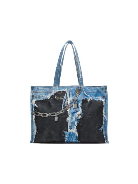 distressed padlock-detail tote bag