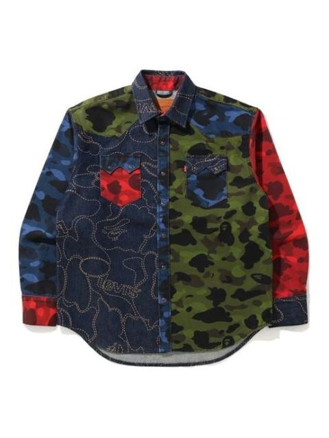 A Bathing Ape x Levis Crossover SS21 Camouflage Long Sleeves Shirt 'Multicolor' 1H23-131-904