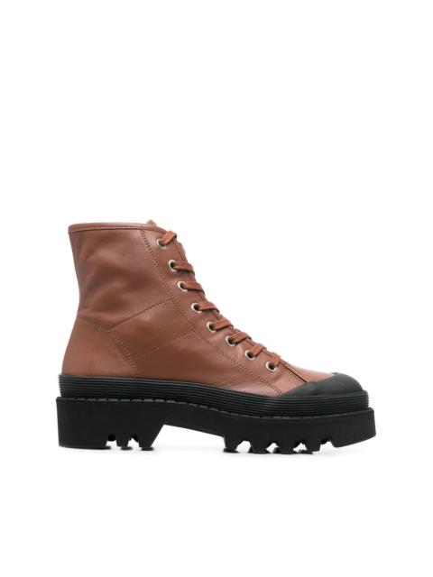 leather lace-up boots