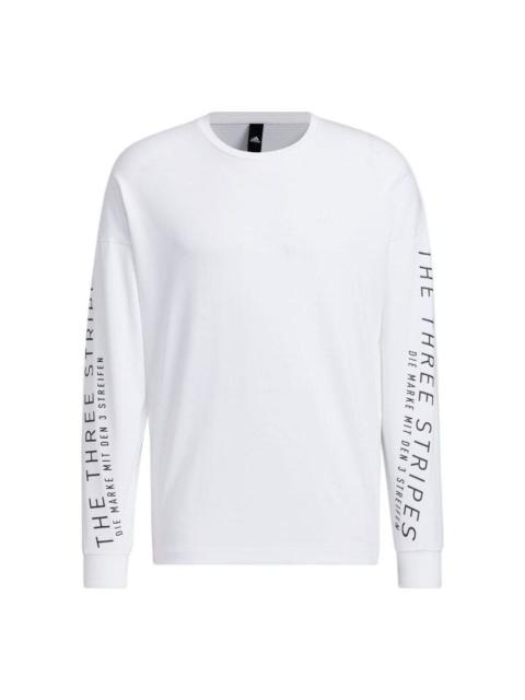 Men's adidas Minimalistic Alphabet Printing Casual Pullover White HM2695