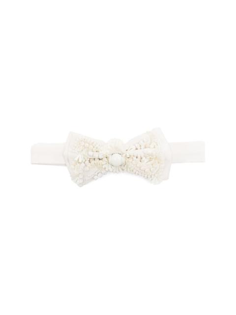 bead-detailing silk bow tie