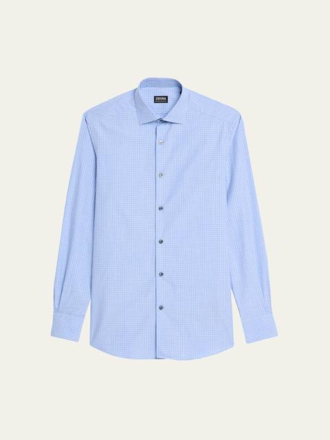 Men's Cotton Tonal Grid Check Sport Shirt