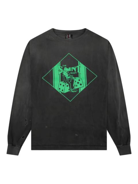 graphic-print distressed long-sleeve T-shirt
