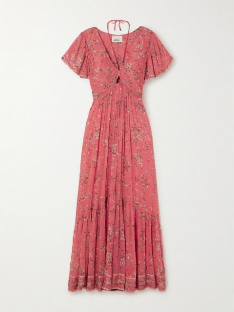 Agathe Tiered Floral-print Cotton And Silk-blend Crepon Maxi Dress