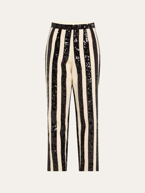 Grandstand Hall Stripe Sequined Trousers