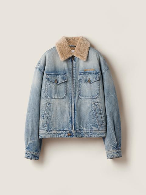 Denim and shearling trucker jacket