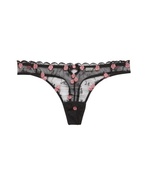 Rose & Vine Embroidery Thong