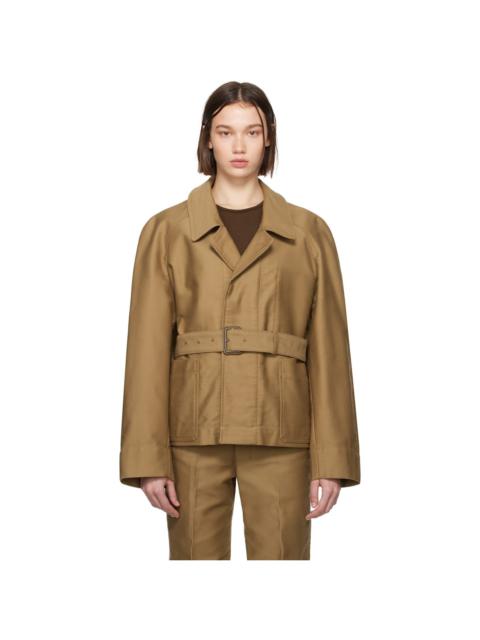 Tan Belted Two Pocket Jacket