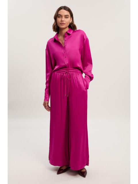 Viscose Satin Wide Leg Woven Trouser
