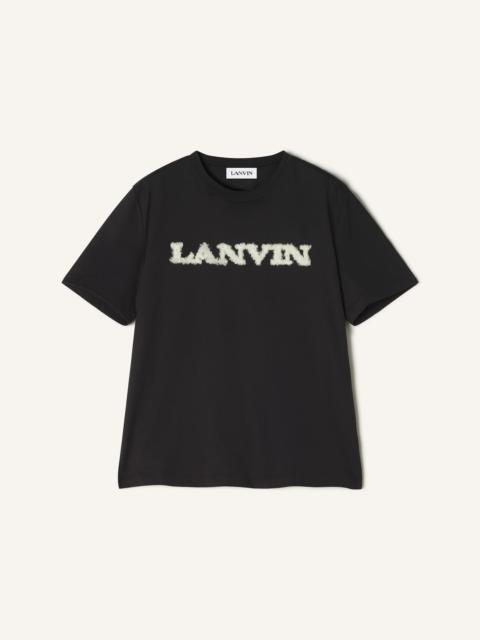 LANVIN SHEARLING DETAIL T-SHIRT
