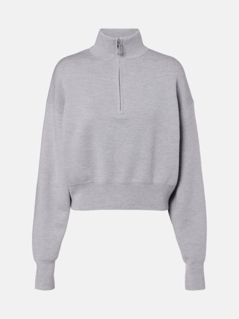 Wool-blend half-zip sweater