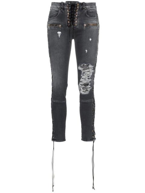 Skinny stonewash ripped skinny jeans