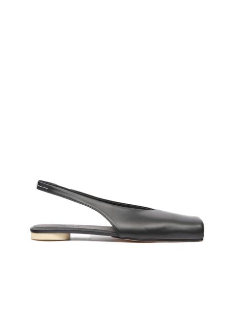 square-toe slingback flat pumps