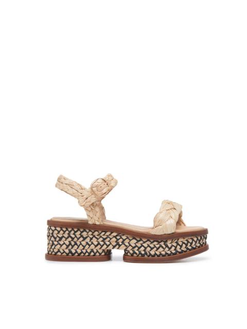 Michael Platform Sandal in Natural Raffia