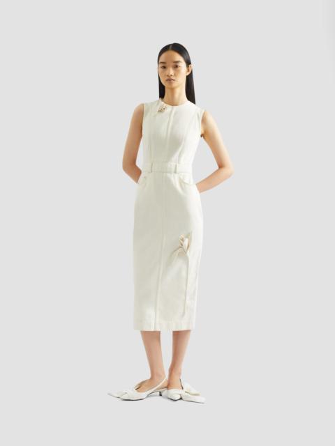 DENIM SLEEVELESS MIDI DRESS