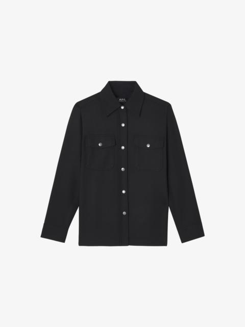 SOLID-COLOUR WOOL OVERSHIRT