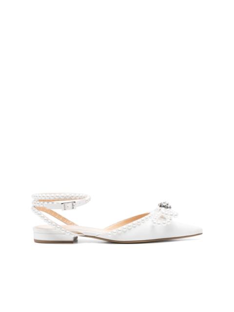 double-bow satin ballerinas