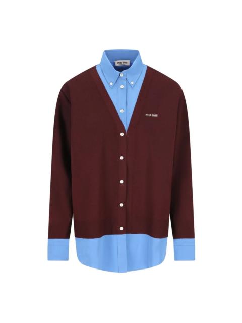 WOOL  AND POPELINE SHIRT