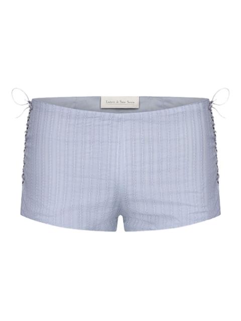 lace-up cotton shorts