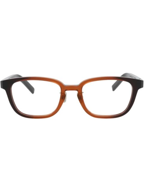Berluti Square-Frame Acetate Optical Frames Orange Black Transparent (BL50003U-52-044)
