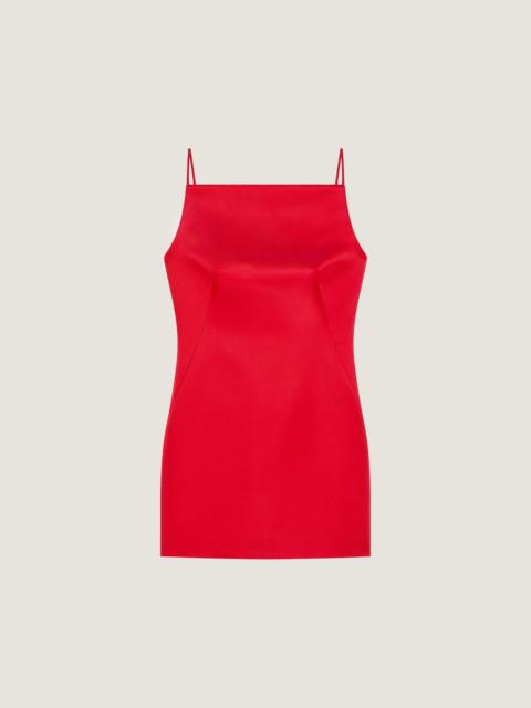 SLICED MINI DRESS IN SATIN