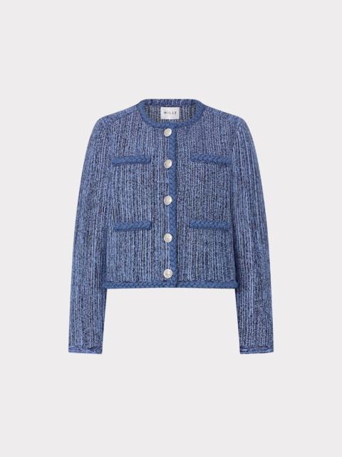 Shayne Pinstripe Knit Cardigan Jacket